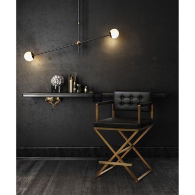  Director Performance Vegan Leather and Stainless Steel Barstool in Black