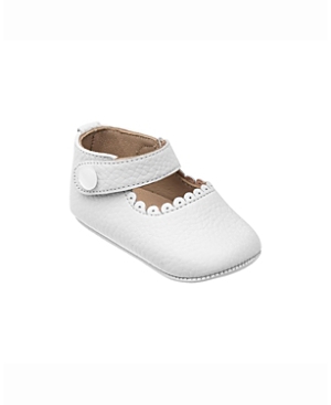Elephantito Unisex Scalloped Edge Mary Jane - Baby In White