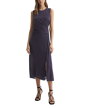 Reiss Lexi Ruched Bodycon Dress In Grape