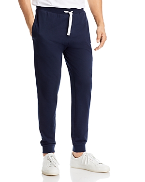 Shop Hugo Boss Ease Cotton Logo Print Joggers Regular Fit In Dark Blue