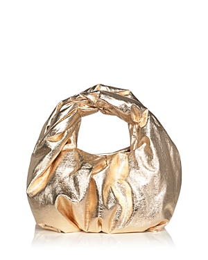 Shop A.l.c Paloma Metallic Faux Leather Hobo Bag In Pale Gold