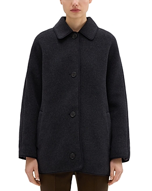 Shop Theory Reversible Wool Coat In Charcoal
