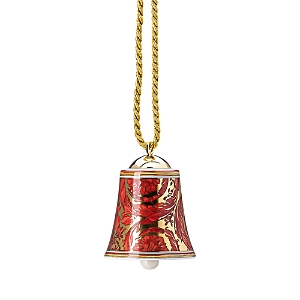 Versace Medusa Garland Bell Ornament In Red/gold