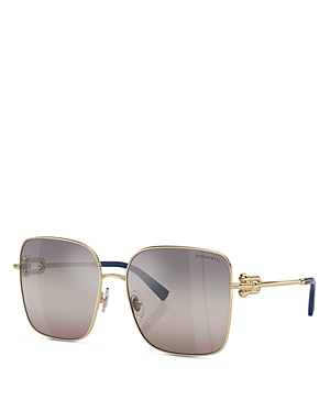 Tiffany & Co Square Sunglasses, 58mm In Gold/brown Mirrored Gradient