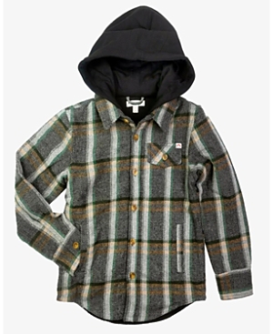 Shop Appaman Boys' Glen Hooded Shirt - Little Kid, Big Kid In Woodland Herringbone