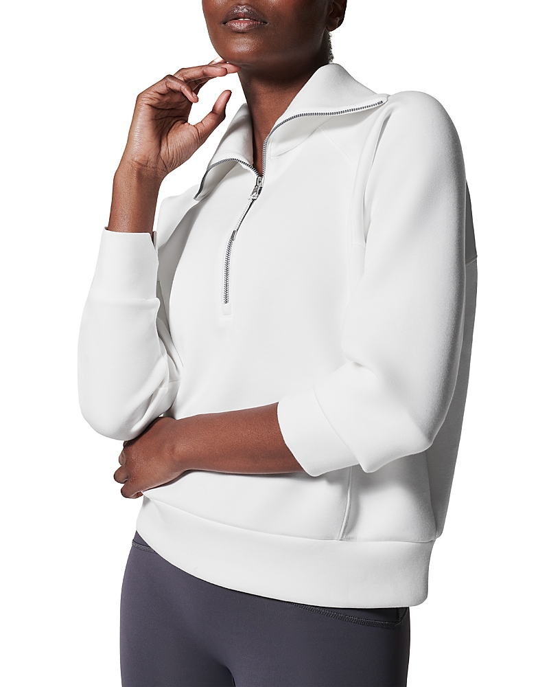 Spanx Airessentials Half Zip Sweatshirt In Powder