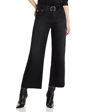 Shop Ag Saige High Rise Wide Leg Cropped Jeans In 6 Years Grandiose In 6 Years Gray