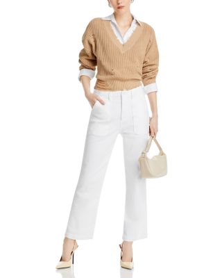 Analeigh High Rise Straight Leg Jeans in Cloud White