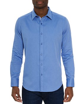 Golding - White/Blue - Ls Textured Paisley Shirt, Shirts