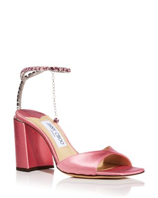 Jimmy Choo - Women's Saeda 85 Embellished Ankle Strap High Heel Sandals