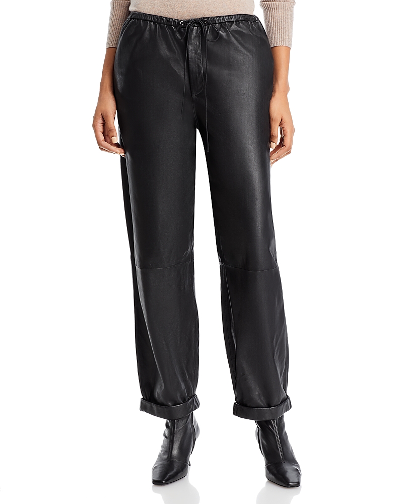 Joanni Leather Drawstring Ankle Pants
