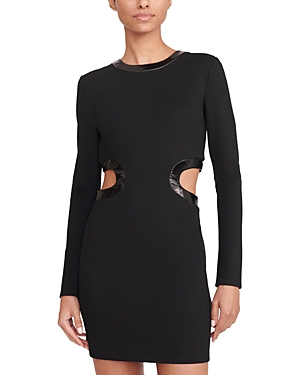 Shop Staud Dolce Cutout Mini Dress In Black/black