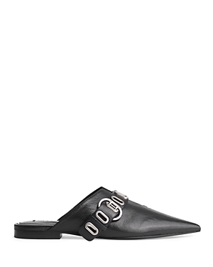 Rag & Bone Victory Leather Buckle Mules In Black