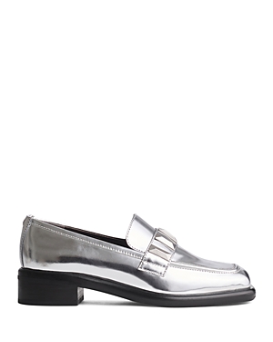 Shop Rag & Bone Women's Maxwell Square Toe Slip On Loafer Flats In Silver
