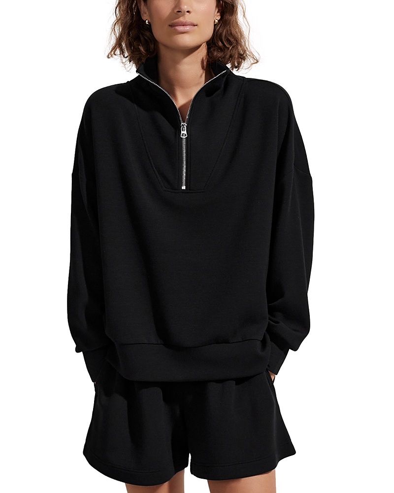 Varley Hawley Half-zip Sweatshirt In Black