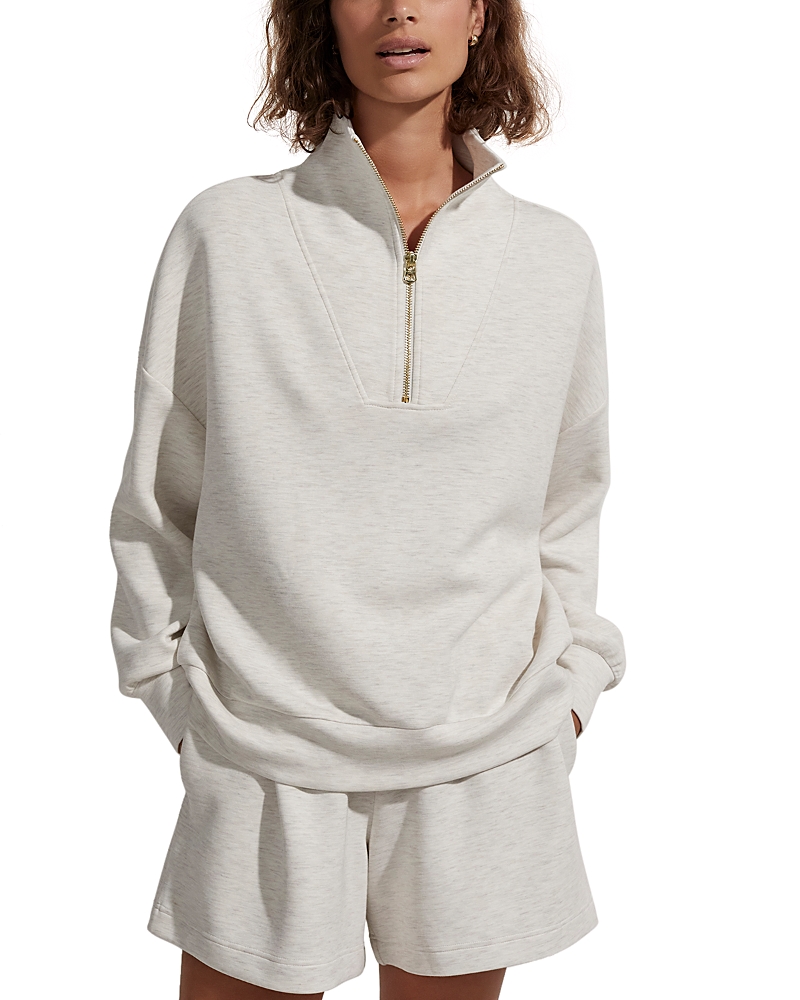 Varley Women's Hawley Half-zip Sweatshirt In Ivory Marl