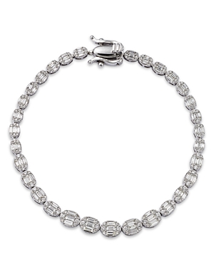 Bloomingdale's Diamond Round & Baguette Tennis Bracelet in 14K White Gold, 2.25 ct. t.w.
