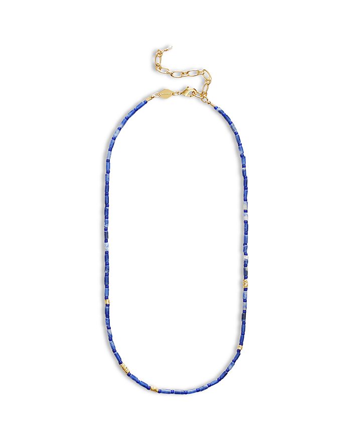 ANNI LU Azzurrro Beaded Necklace in 18K Gold Plated, 14.5