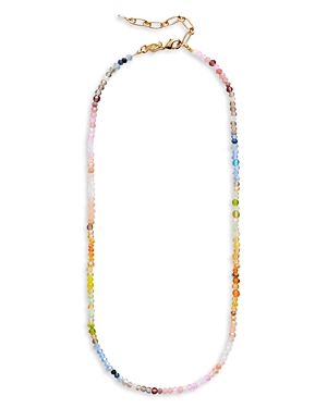 Shop Anni Lu Dusty Dreams Mixed Bead Collar Necklace In 18k Gold Plated, 15.7-17 In Multi