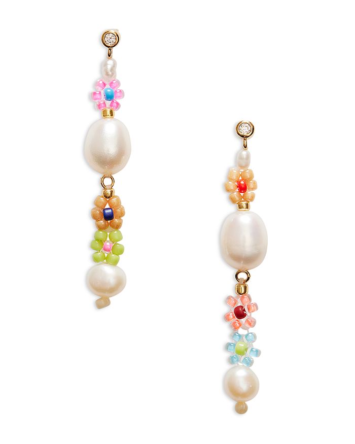 ANNI LU Mexi Flower Beaded Cultured Freshwater Pearl Drop Earrings in ...