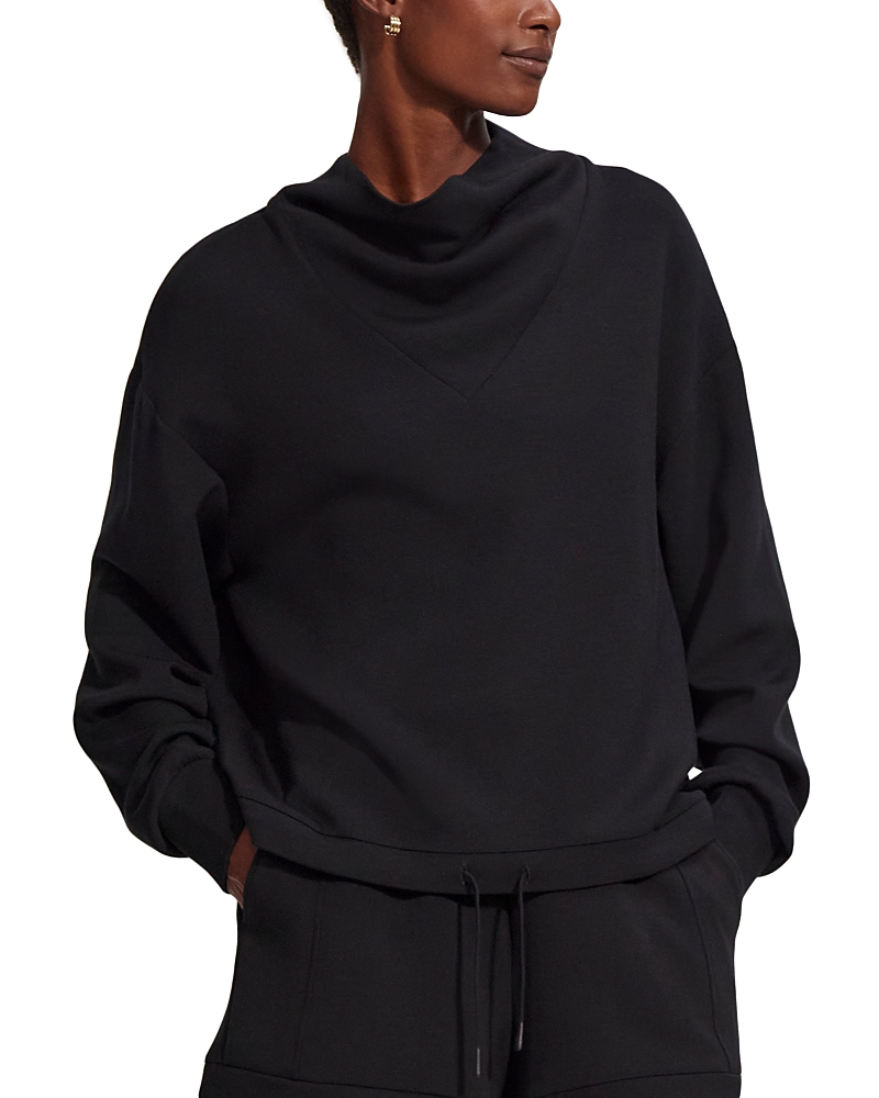 Varley Betsy Funnel Neck Sweatshirt In Black