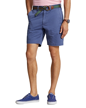 Polo Ralph Lauren Straight-leg Brushed Stretch-cotton Twill Shorts In Light Navy