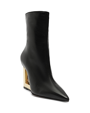 Shop Schutz Women's Filipa Pointed Toe High Heel Booties In Black