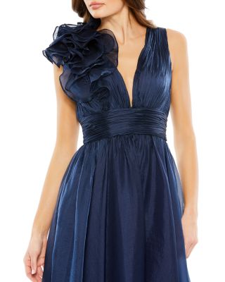  Sleeveless Chiffon A-Line Tea Length Cocktail Dress