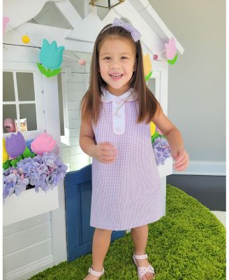Girls' Lilly Lavender Seersucker Bow Headband - Little Kid, Big Kid