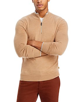 Michael Kors - Contrast Trim Merino Wool Quarter Zip Sweater