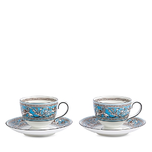 Shop Wedgwood Florentine Turquoise Teacup & Saucer 4-piece Set