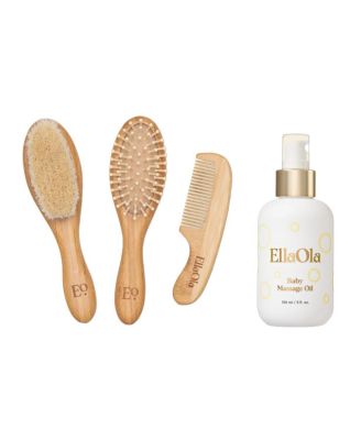EllaOla - Unisex Brush & Oil Cradle Cap Duo (2 Pieces) - Baby