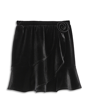 Aqua Girls' Velvet Rosette Skirt, Big Kid - 100% Exclusive In Black
