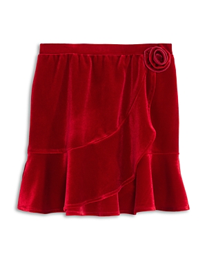 Aqua Girls' Velvet Rosette Skirt, Big Kid - 100% Exclusive In Red