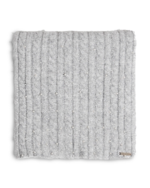 Ted Baker Pearl Detail Cable Knit Scarf In Gray