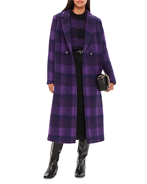 Shop Whistles Camila Wool Blend Coat In Purple