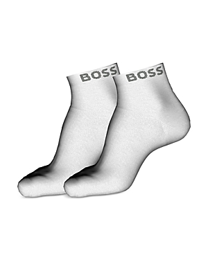 Boss Cotton Blend Logo Ankle Socks, Pack of 2