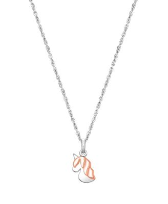 Tiny Blessings Girl's Sterling Silver Rosabella Unicorn 12 - 14 Necklace - Little Kid, Big Kid