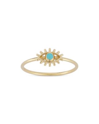 Moon & Meadow 14K Yellow Gold Turquoise Eye Ring