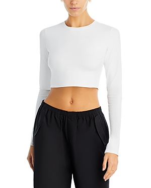 Shop Splits59 Airweight Long Sleeve Crop Top In White