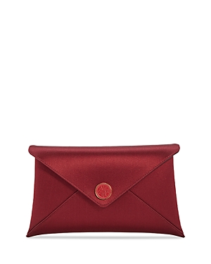 Altuzarra Medallion Envelope Satin Clutch Bag In Deep Garnet