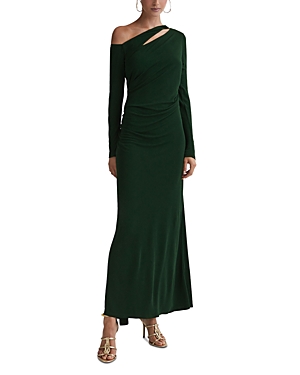 Reiss Delphine Jersey Cutout Dress In Green