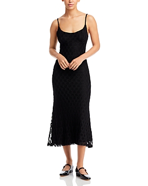 Bardot Adoni Floral Mesh Midi Slip Dress In Black