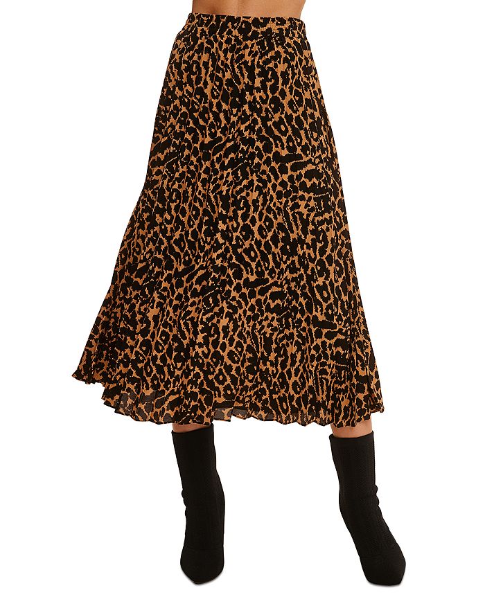 Single Thread Animal Print Pleated Midi Skirt | Bloomingdale's