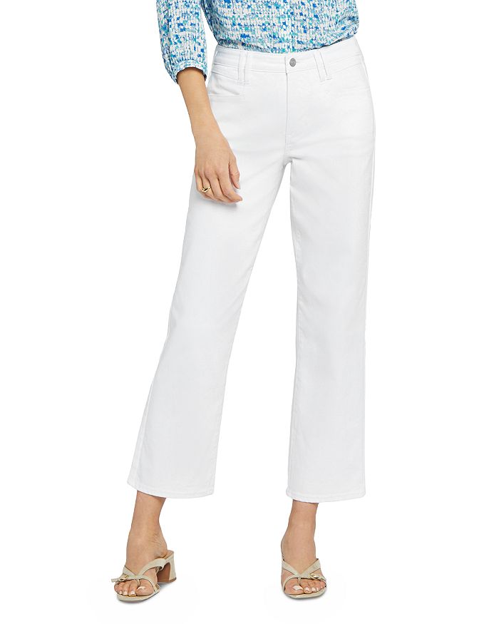 NYDJ Bailey Relaxed High Rise Straight Leg Ankle Jeans in Optic White ...