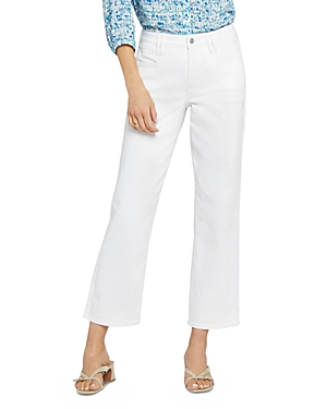 Nydj High Waist Ankle Relaxed Straight Leg Jeans In Optic White
