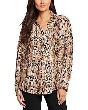 Shop Nydj Becky Dot Print Blouse In Victorian Python