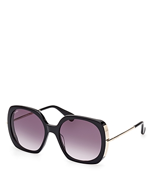 Max Mara Black Butterfly Acetate Sunglasses, 58mm In Black/purple Gradient
