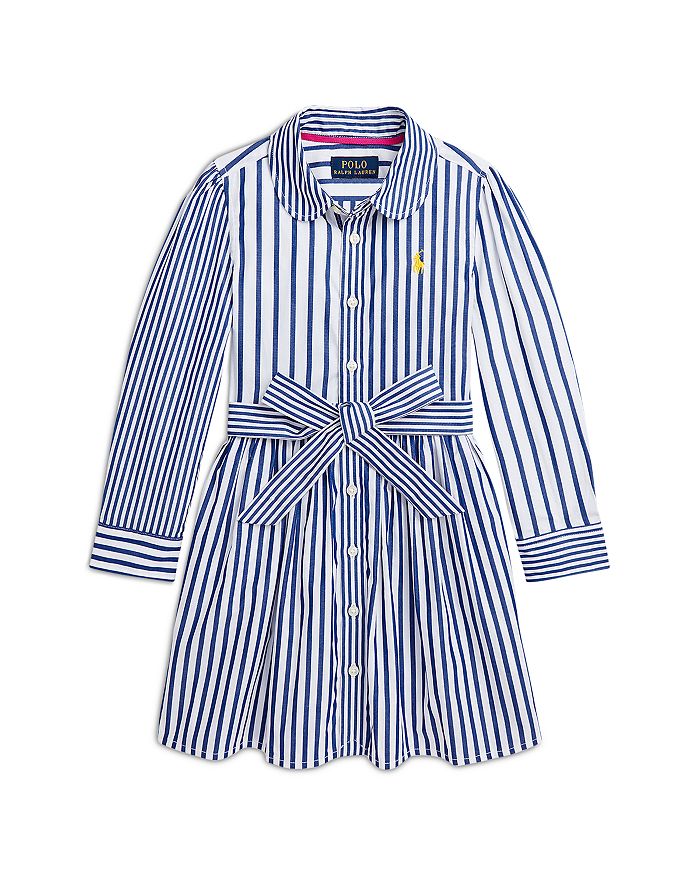 Ralph Lauren - Girls' Striped Cotton Poplin Fun Shirt Dress - Little Kid, Big Kid