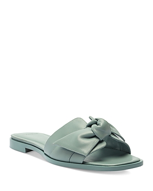 Alexandre Birman Maxi Clarita Leather Knot Flat Sandals In Skyway Leather